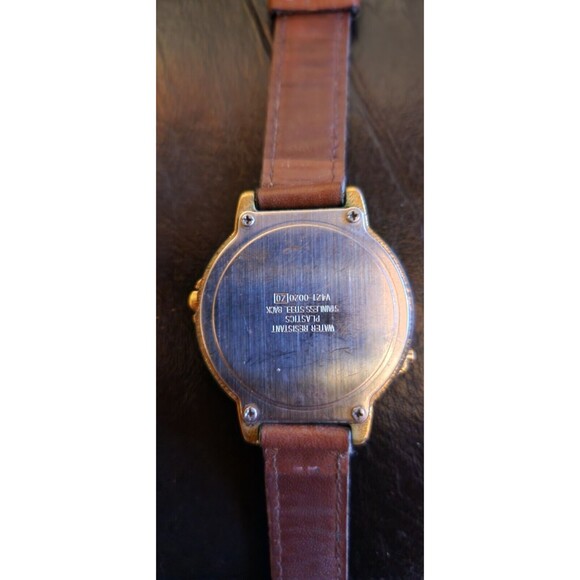 Mickey Mouse Lorus Music March Band Leader Wrist Watch Leather Band - Picture 4 of 4